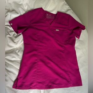 FIGS raspberry sorbet slim fit top XS
